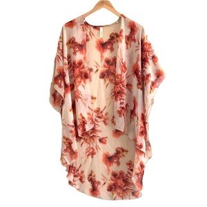 Minimi | Floral patterned kimono shrug lightweight loose cardigan size m…
